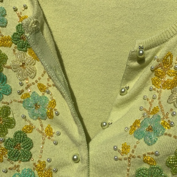 Express cashmere blend hand-beaded cardigan M - Picture 9 of 16